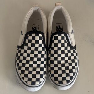 Vans Kids Black and White Checkered Slip-On Sneakers